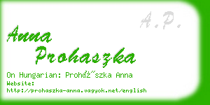 anna prohaszka business card